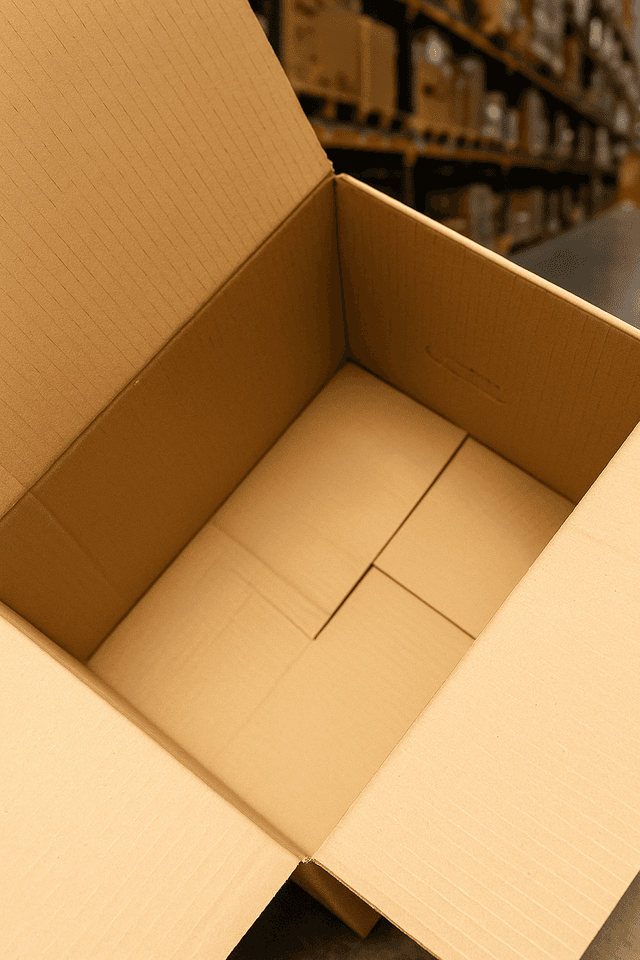 Caja de cartón RSC 30x30x30 cm para empaque industrial y almacenamiento