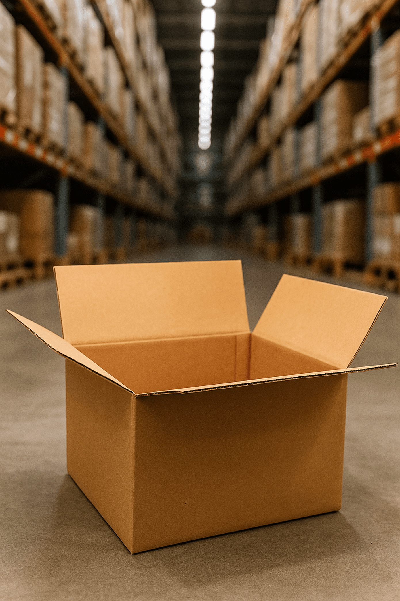 Almacen utilizando cajas de cartón corrugado PREMCO