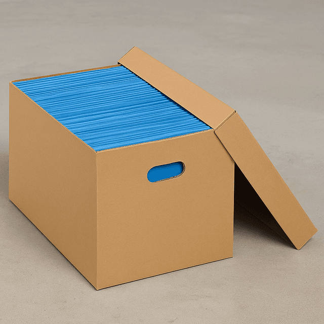 Caja de cartón para archivo 35x25x30cm ideal para documentos y oficinas
