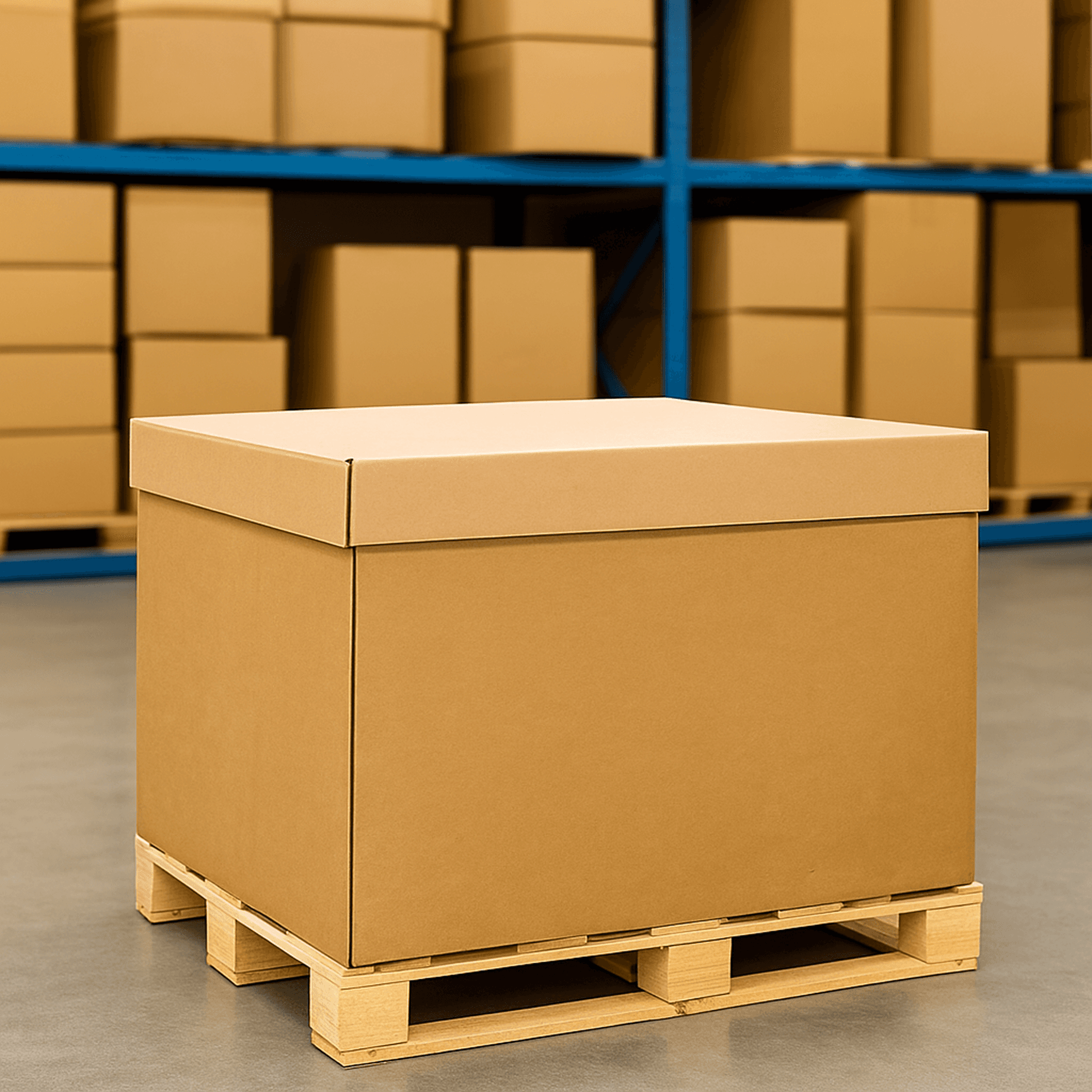 Almacen de productos utilizando cajas de cartón corrugado PREMCO