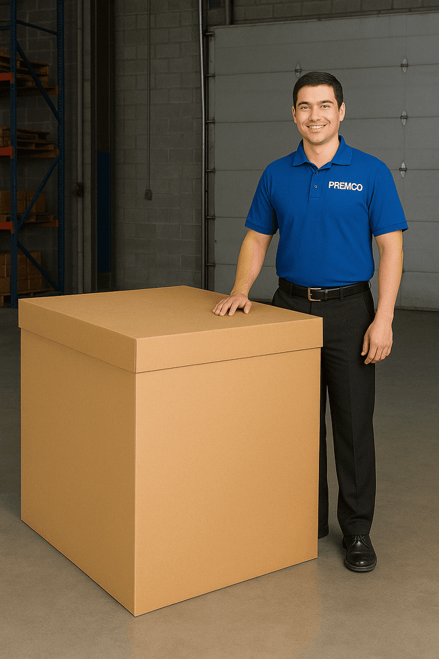 Caja de cartón RSC rectangular 60x40x30 cm para productos industriales
